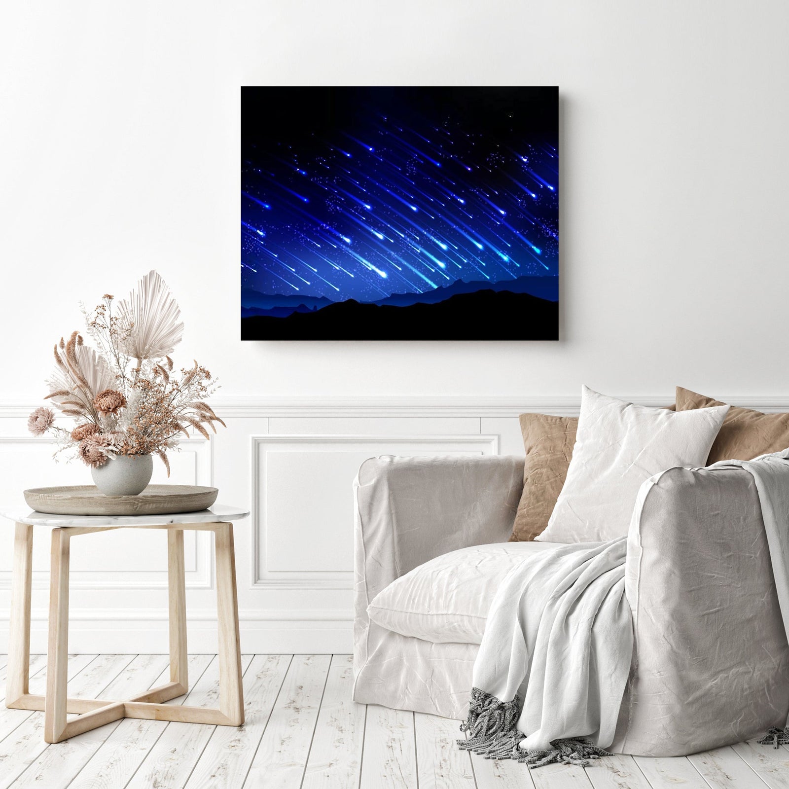 Meteor Rain | Diamond Painting Displayed as Home Decor