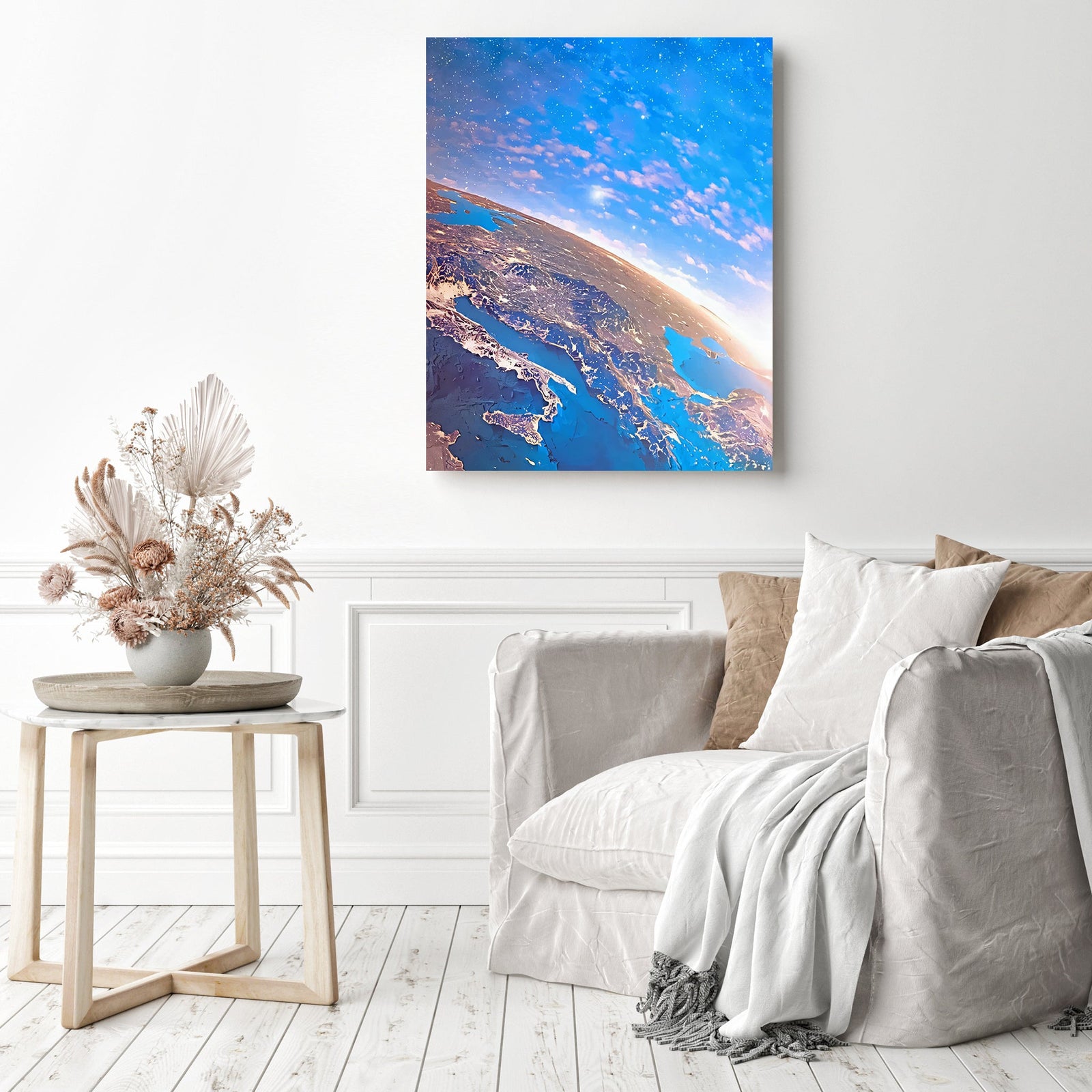 Beautiful Earth | Diamond Painting Displayed as Home Decor