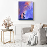 Aesthetic Rick and Morty Silhouette | Diamond Painting Displayed as Home Decor