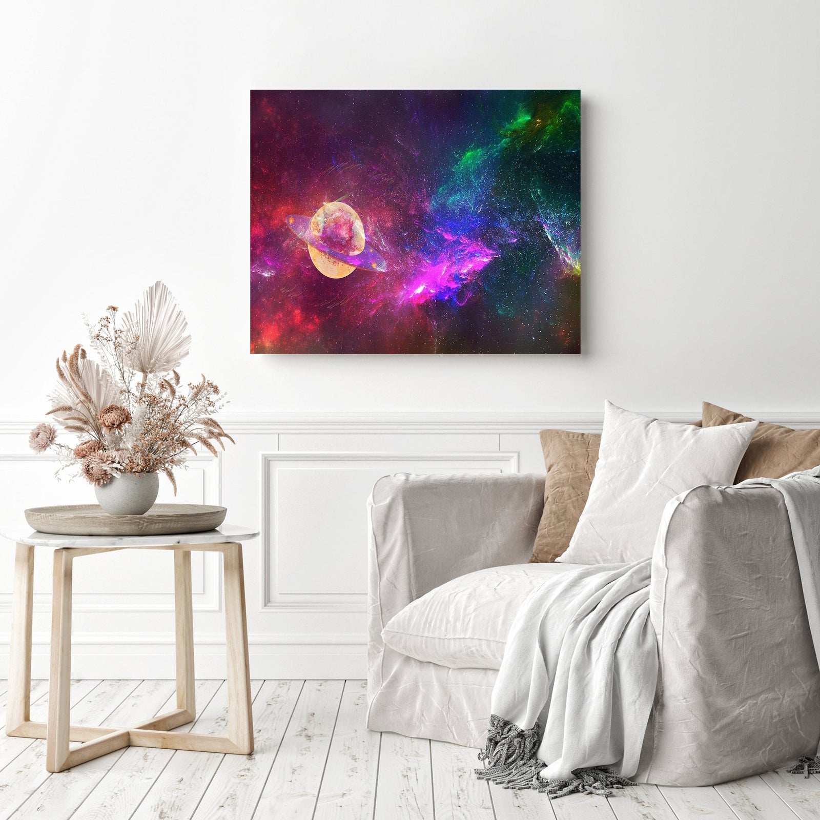 Colorful Space | Diamond Painting Displayed as Home Decor