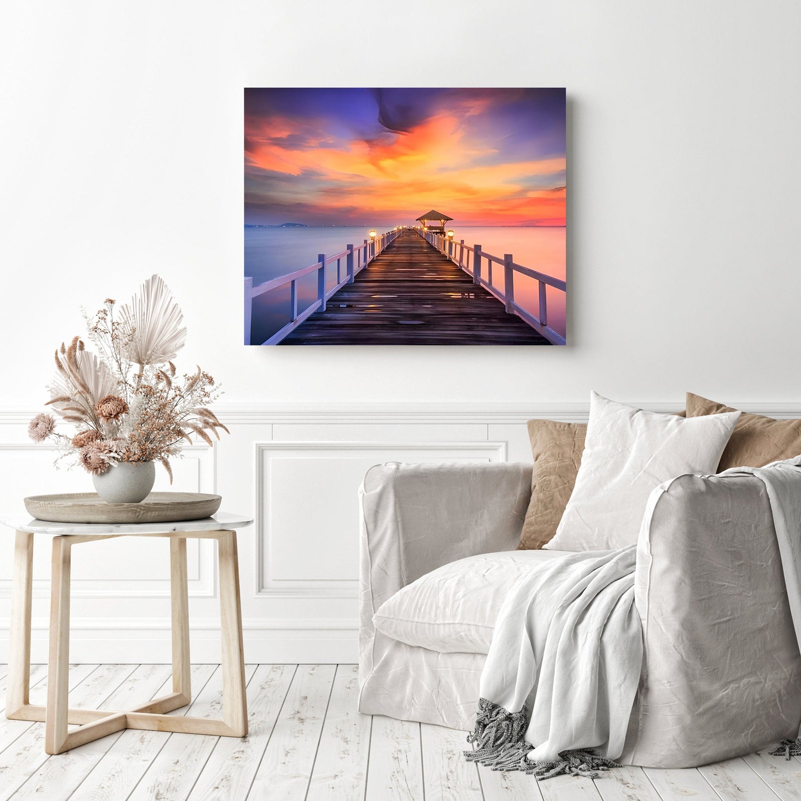 Celebrated Pier | Diamond Painting Displayed as Home Decor