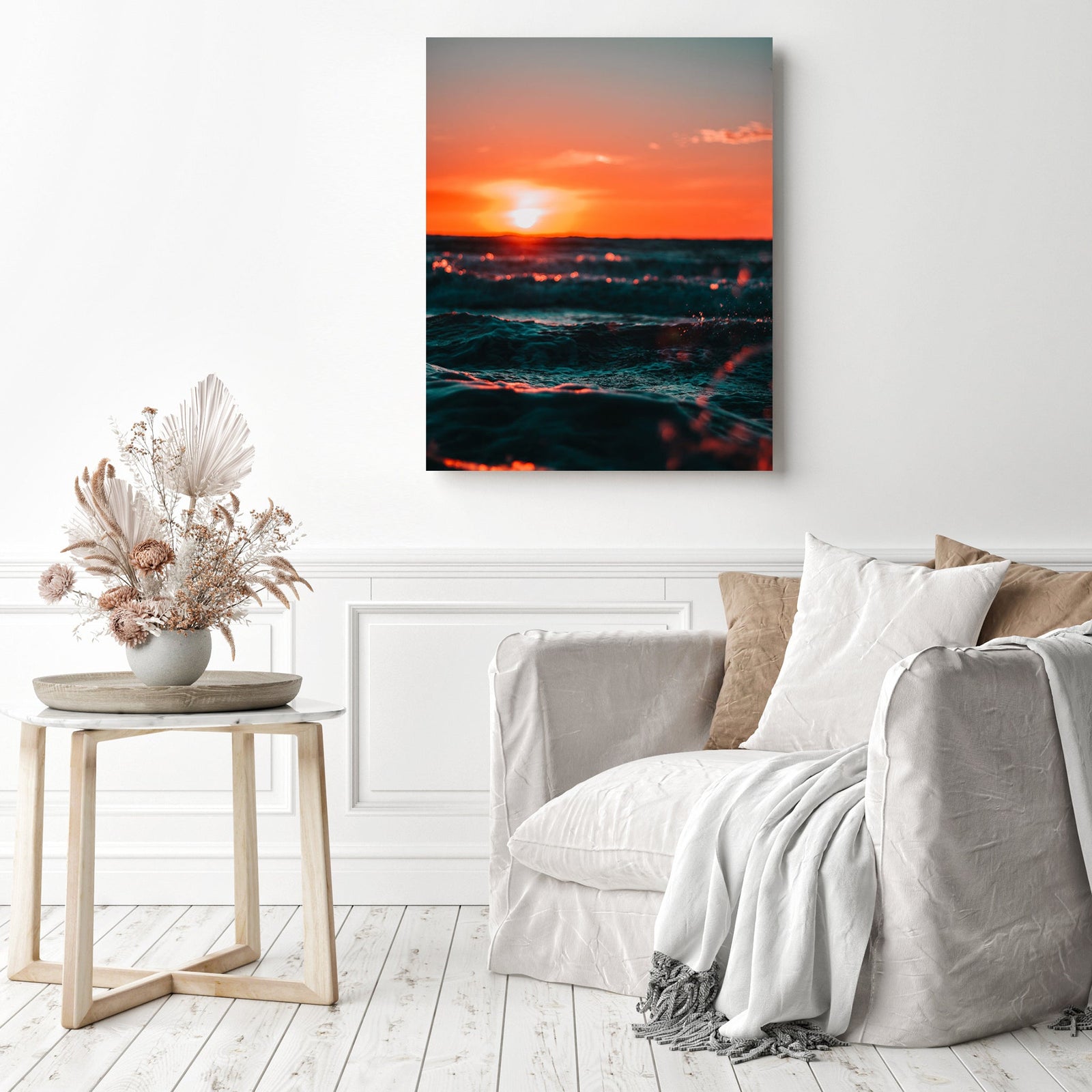 Searing Sunset | Diamond Painting Displayed as Home Decor