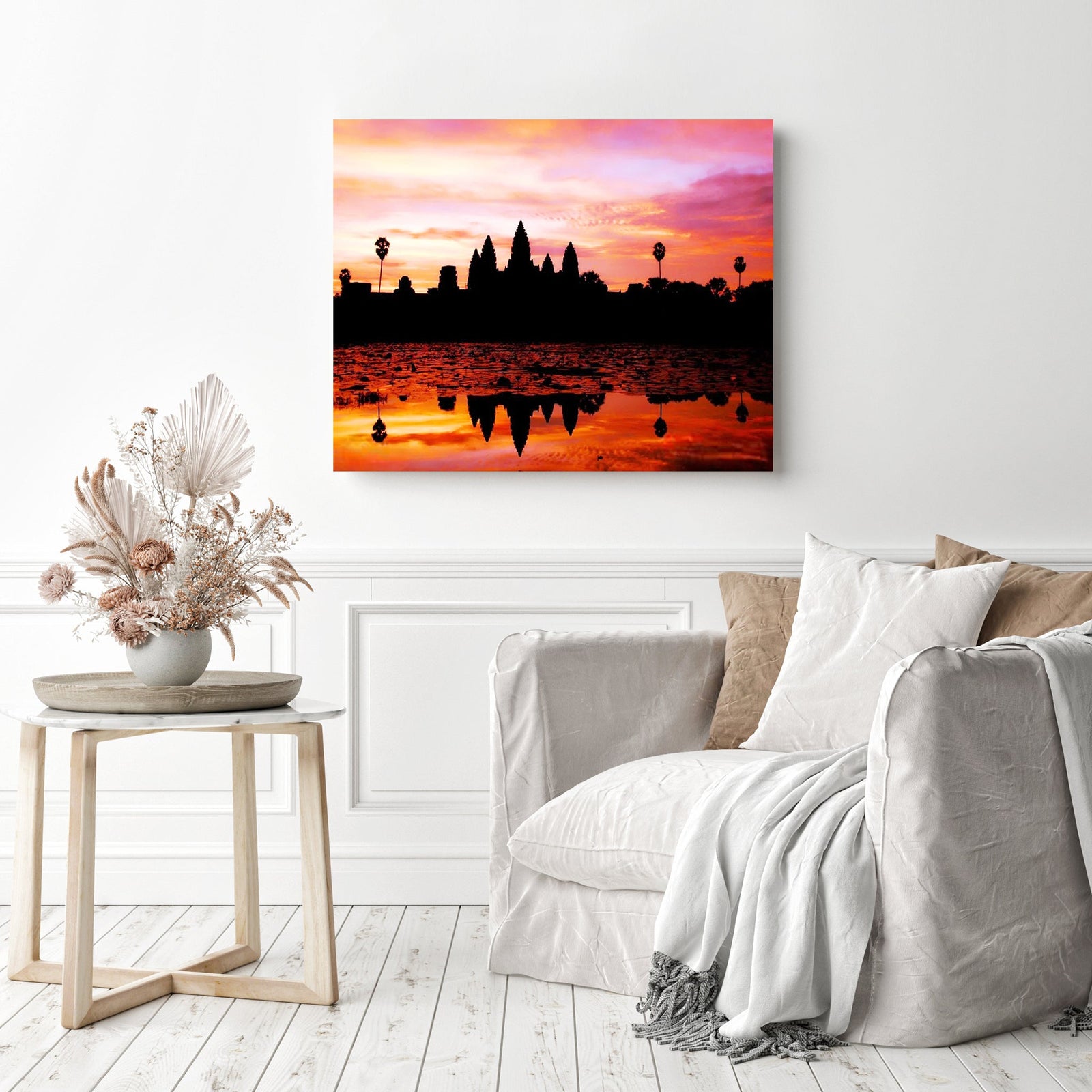 Angkok Wat Sunset | Diamond Painting Displayed as Home Decor