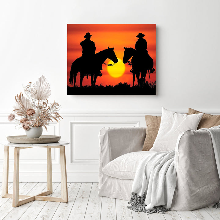 Cowboys Silhouette Sunset | Diamond Painting