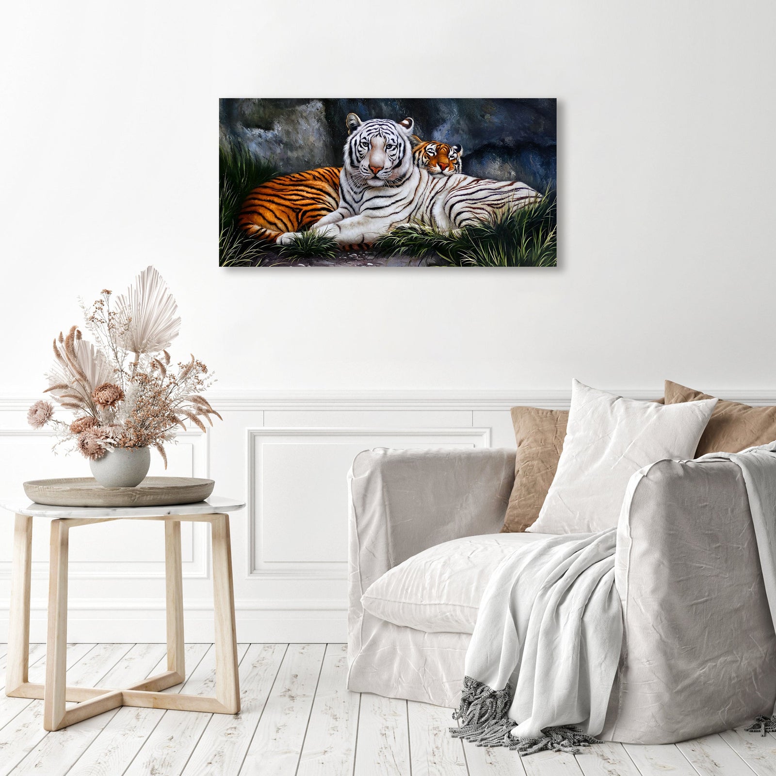 Tigers | Diamond Painting Displayed as Home Decor