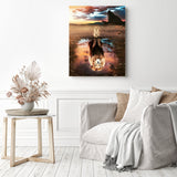 Lion Legacy Reflection | Diamond Painting Displayed as Home Decor