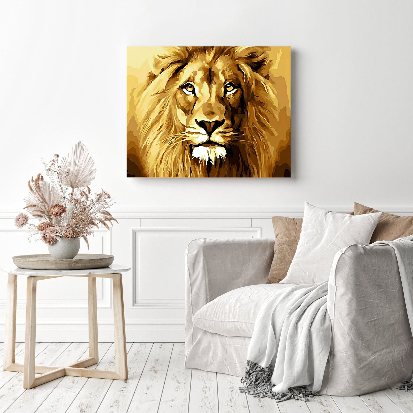 Lion | Diamond Painting Displayed as Home Decor