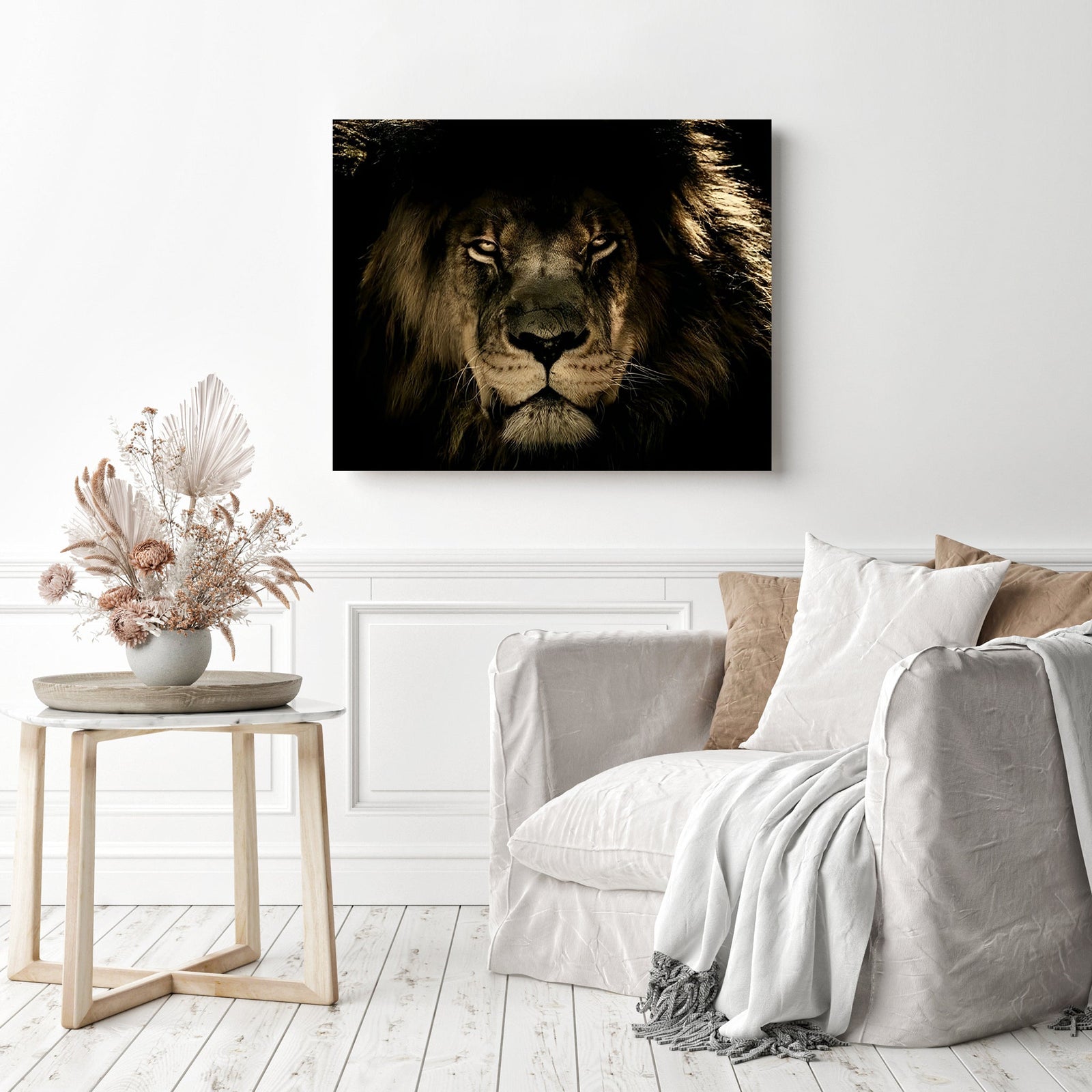 African Lion | Diamond Painting Displayed as Home Decor