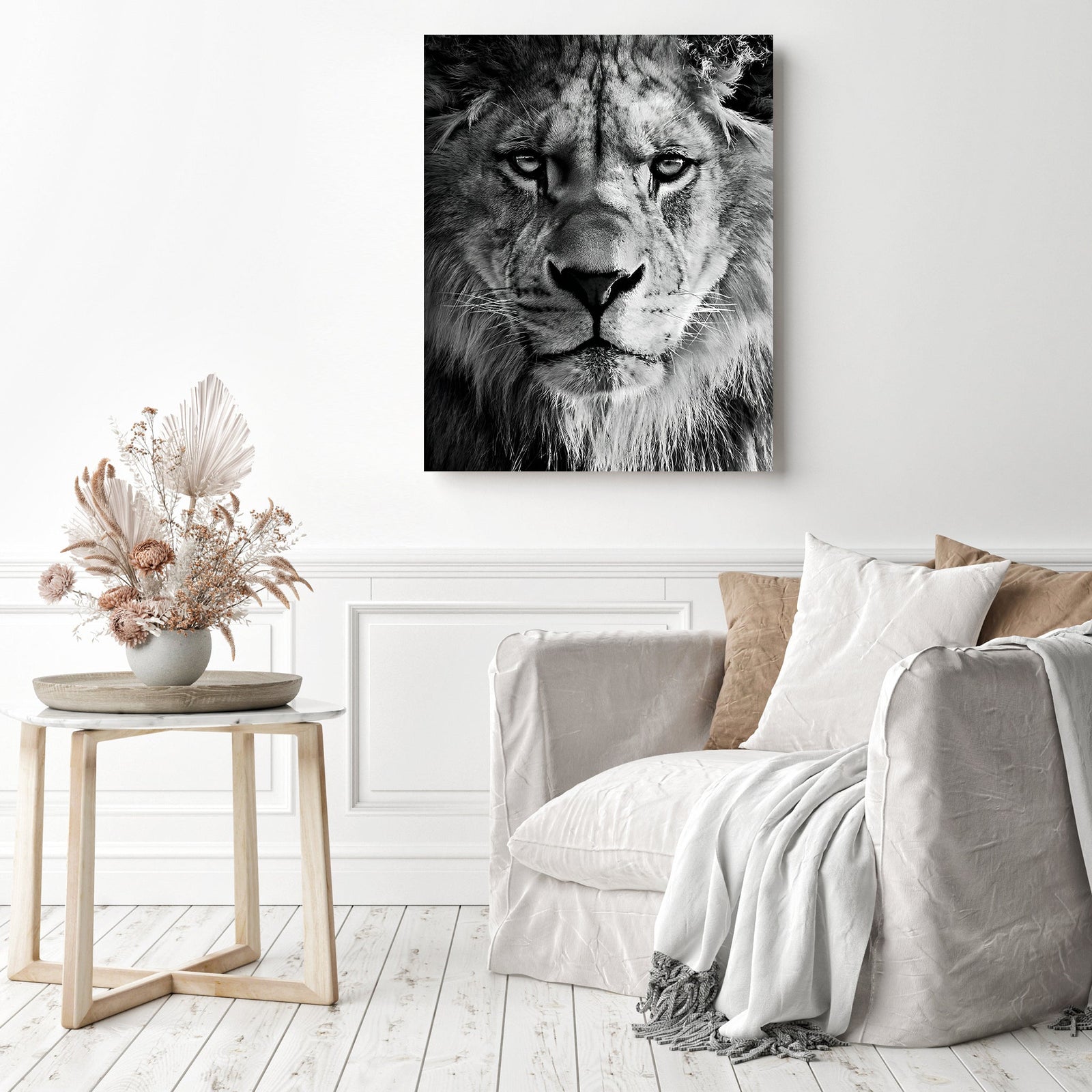 King of the Pride | Diamond Painting Displayed as Home Decor