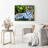 Tiger's Stare | Diamond Painting Displayed as Home Decor