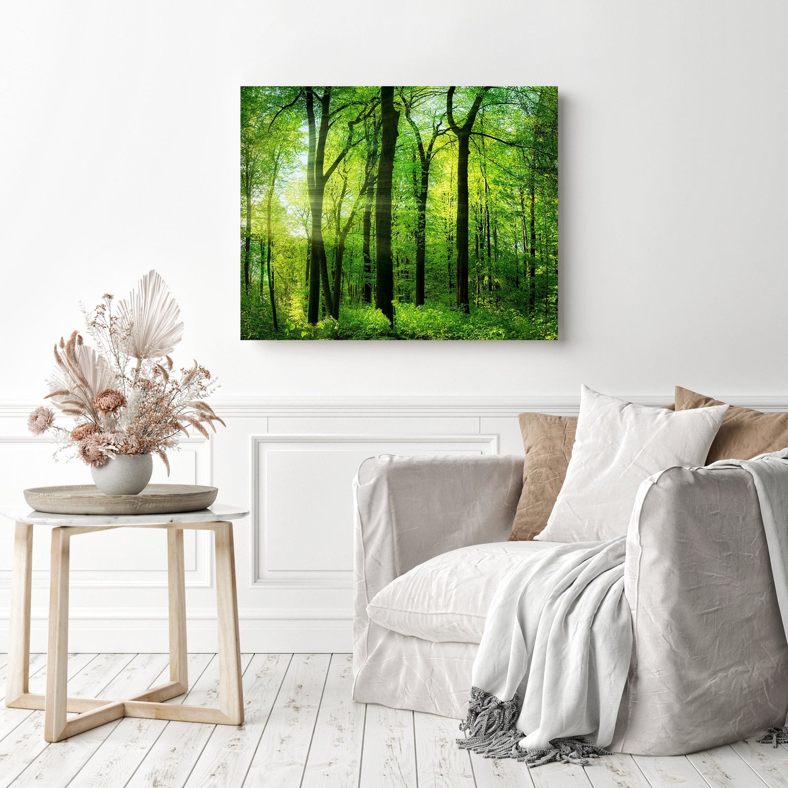 Green Summer Trees | Diamond Painting Displayed as Home Decor