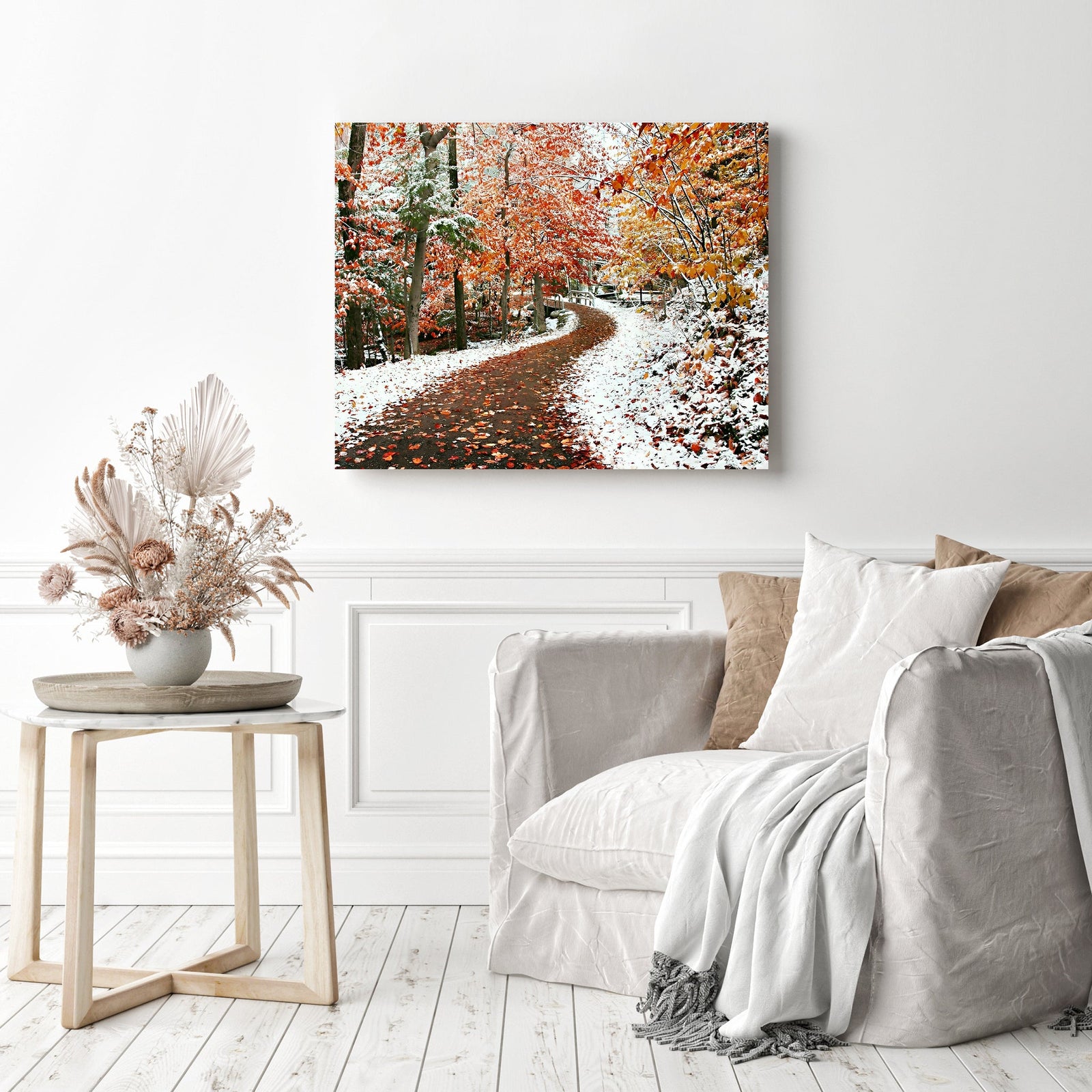 Autumn Across Winter | Diamond Painting Displayed as Home Decor