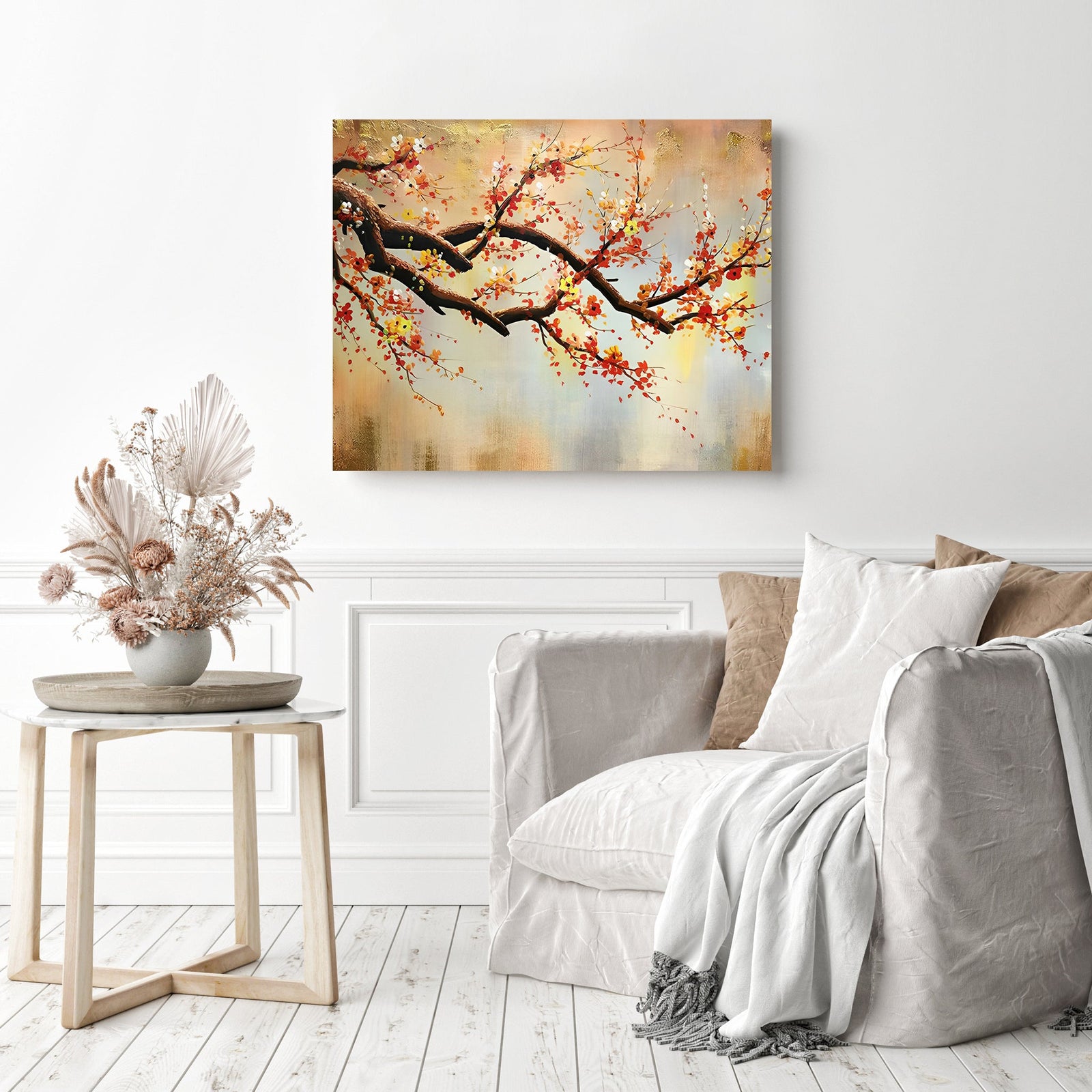 Abstract The plum tree | Diamond Painting Displayed as Home Decor