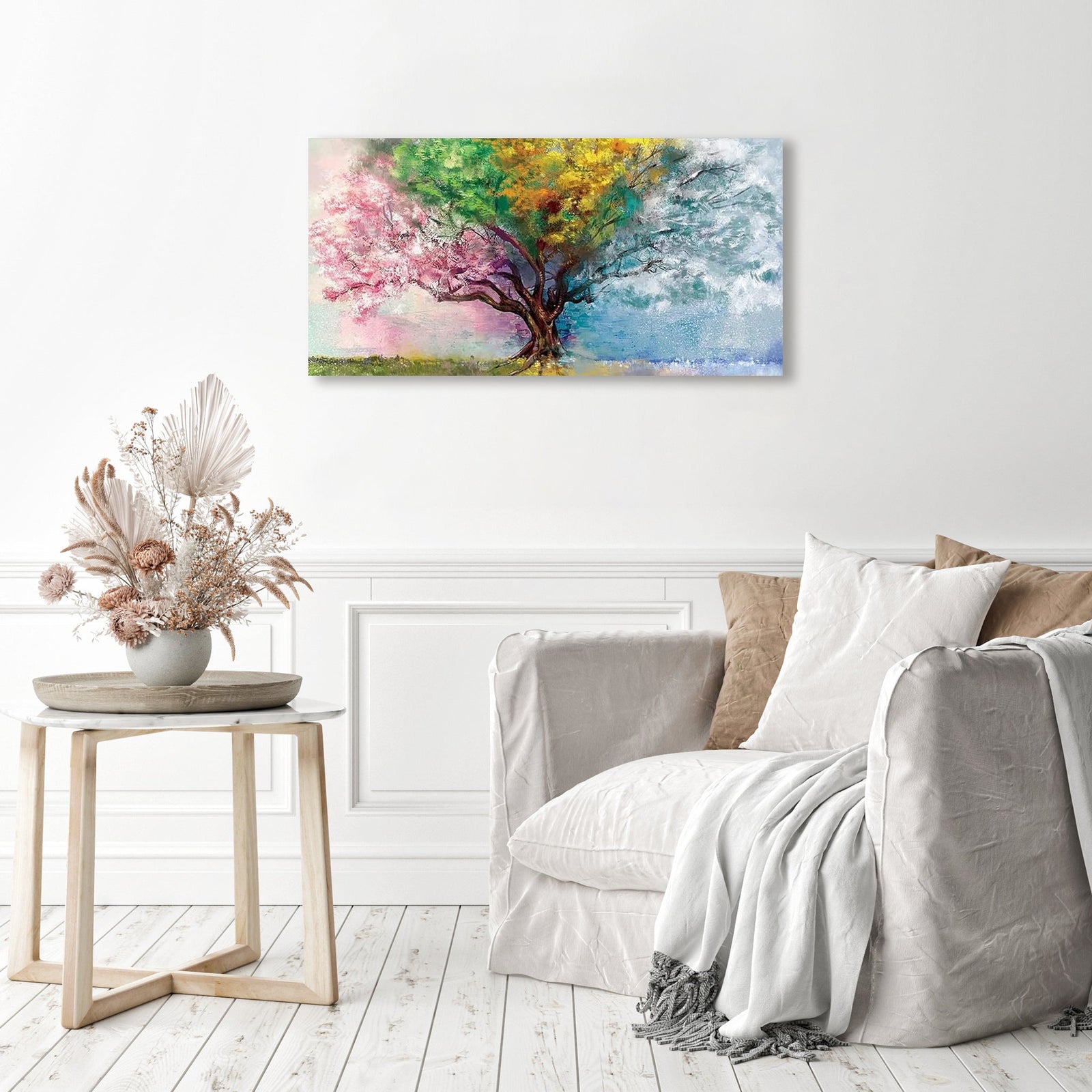 Abstract Watercolor Tree | Diamond Painting Displayed as Home Decor