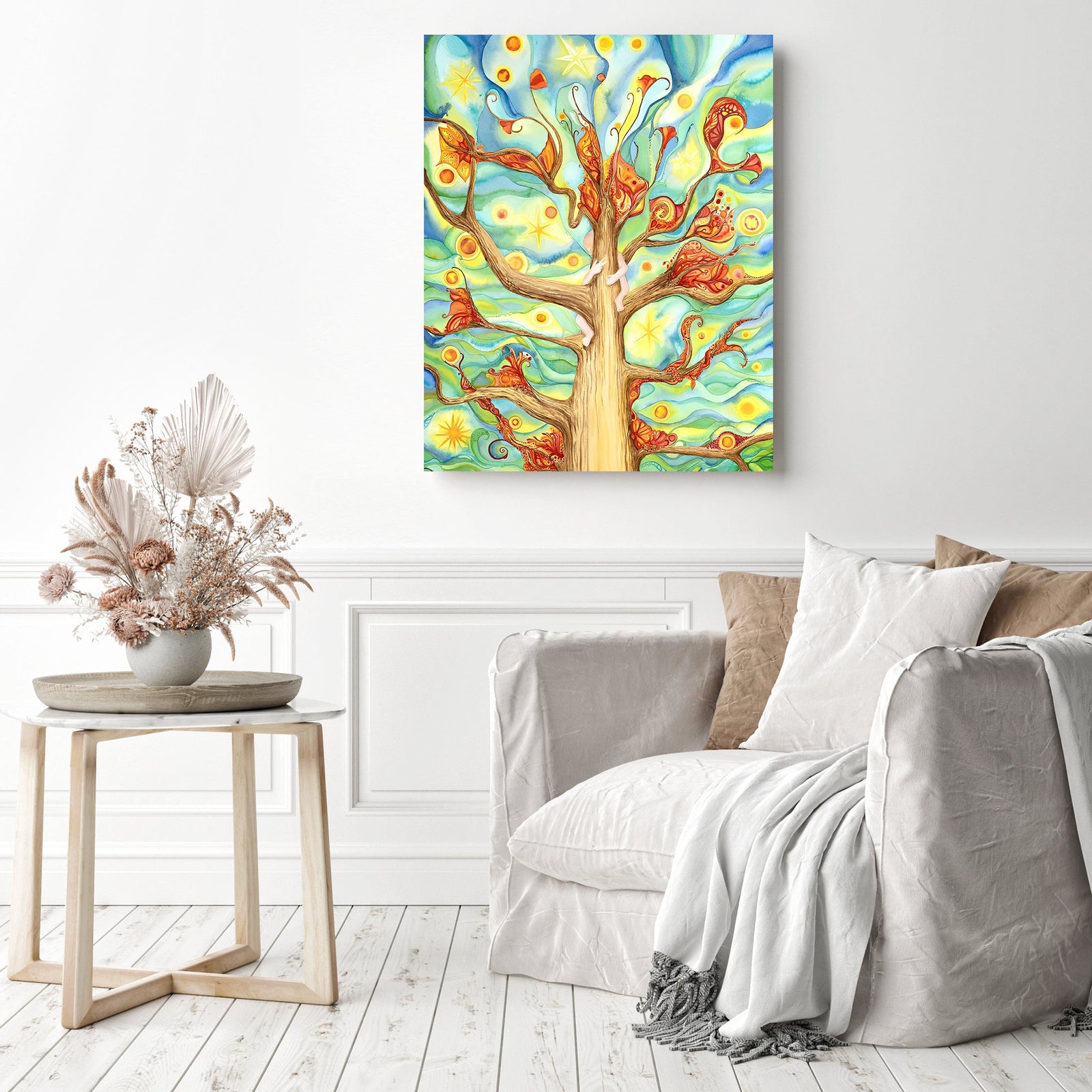 Abstract Fluid Tree | Diamond Painting Displayed as Home Decor