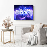 Unicorn Bond | Diamond Painting Displayed as Home Decor