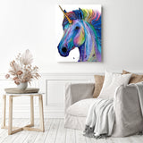 Rainbow Unicorns | Diamond Painting Displayed as Home Decor