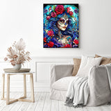 Calavera Allure | Diamond Painting Displayed as Home Decor