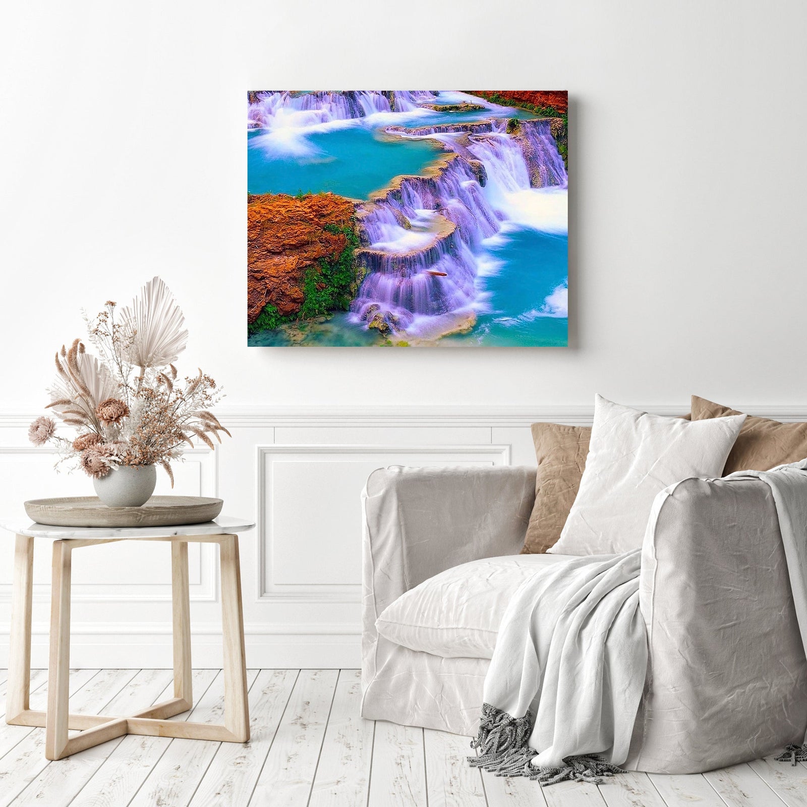 Dreamy Waterfalls | Diamond Painting Displayed as Home Decor