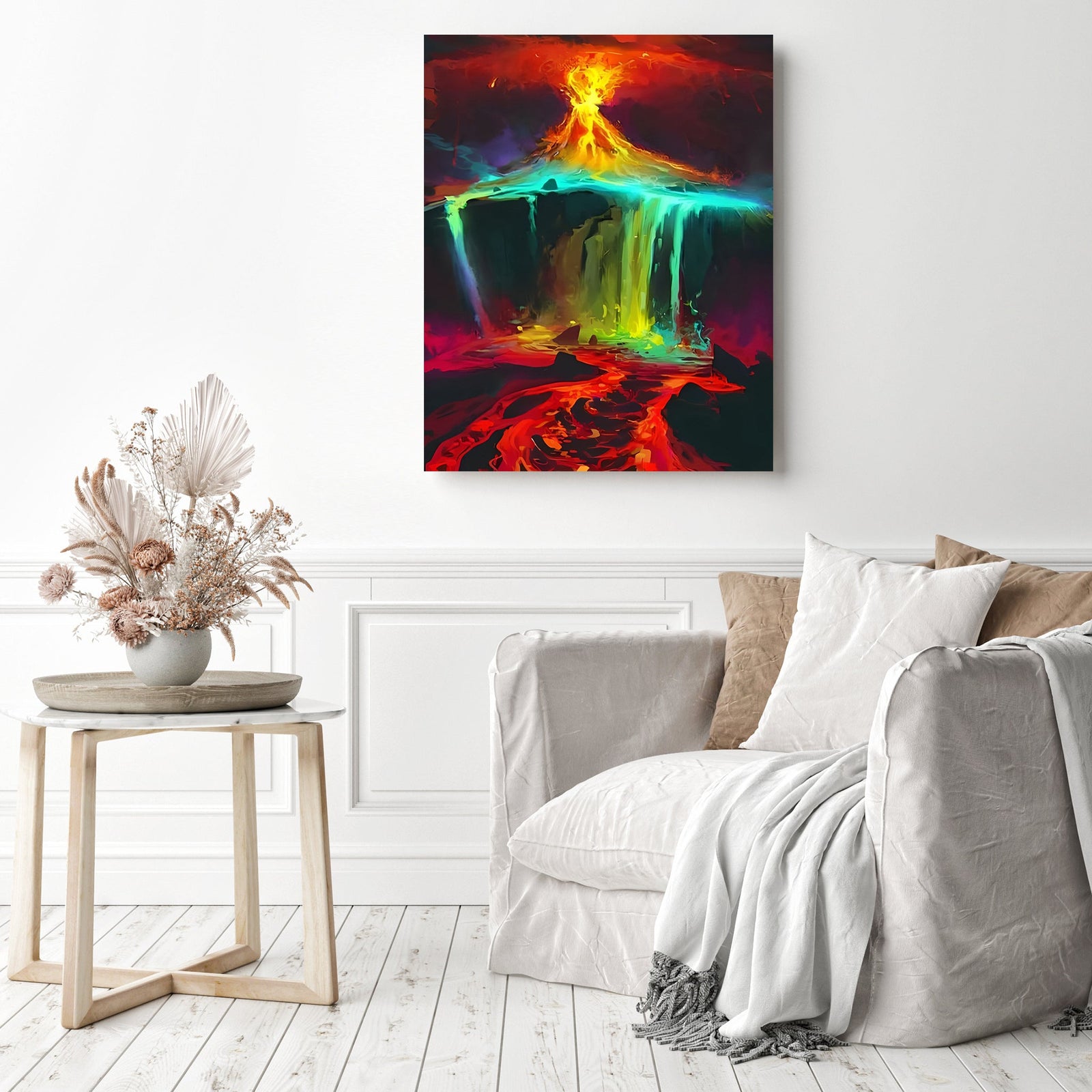 Rainbow Lava | Diamond Painting Displayed as Home Decor