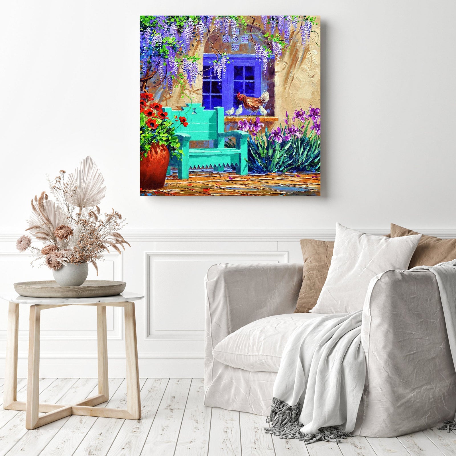 Lilac Window View | Diamond Painting Displayed as Home Decor