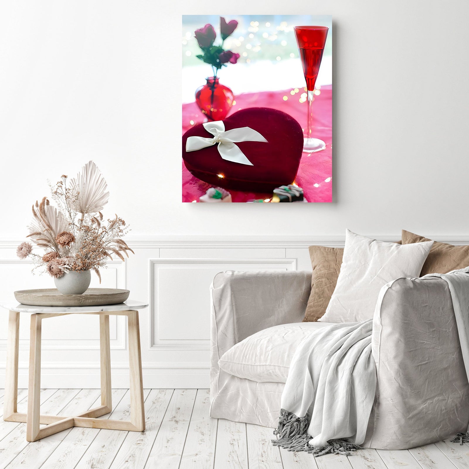 Champagne on Valentine's Day | Diamond Painting Displayed as Home Decor