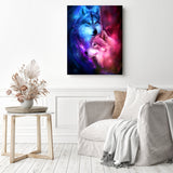 Wolf Love | Diamond Painting Displayed as Home Decor