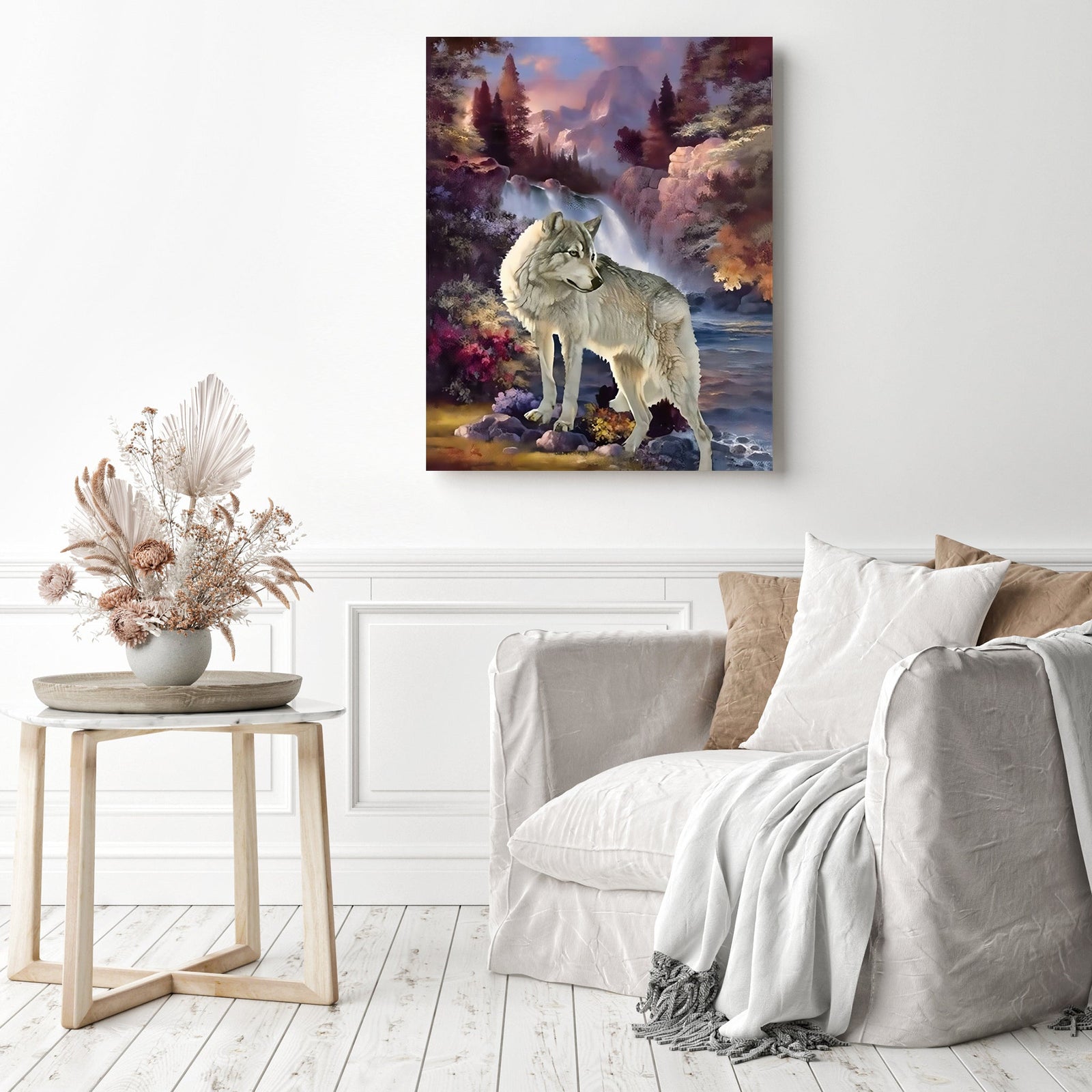 Wolf | Diamond Painting Displayed as Home Decor