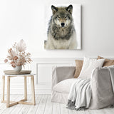 Timber Wolf Portrait | Diamond Painting Displayed as Home Decor