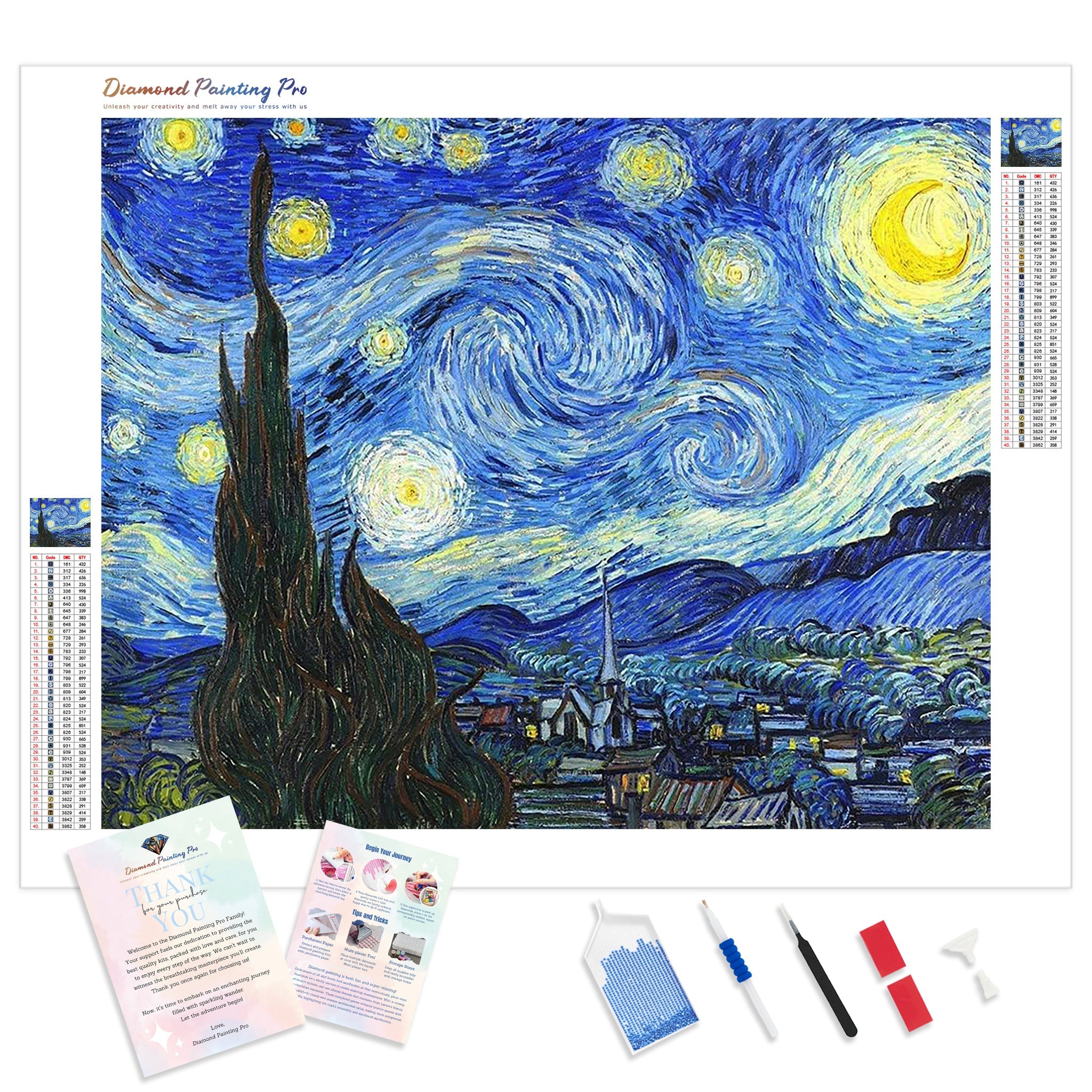 Starry Night Van Gogh Diamond Painting Ships From USA