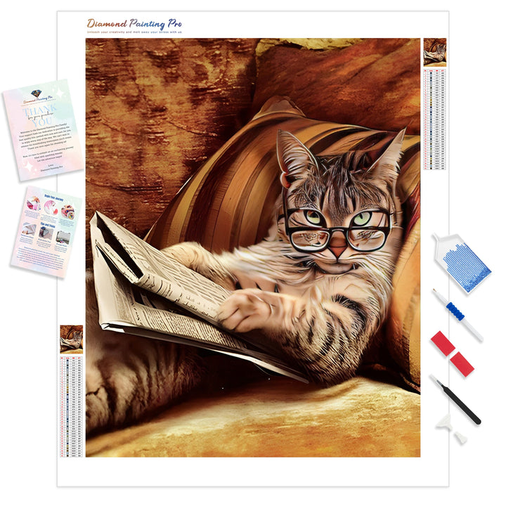 Cat Reading Time | Diamond Painting