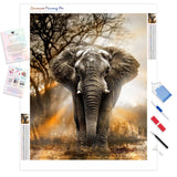 Illustrious Elephant | Diamond Painting Kit - Full Drill - Square or Round Diamonds with AB Drills Option