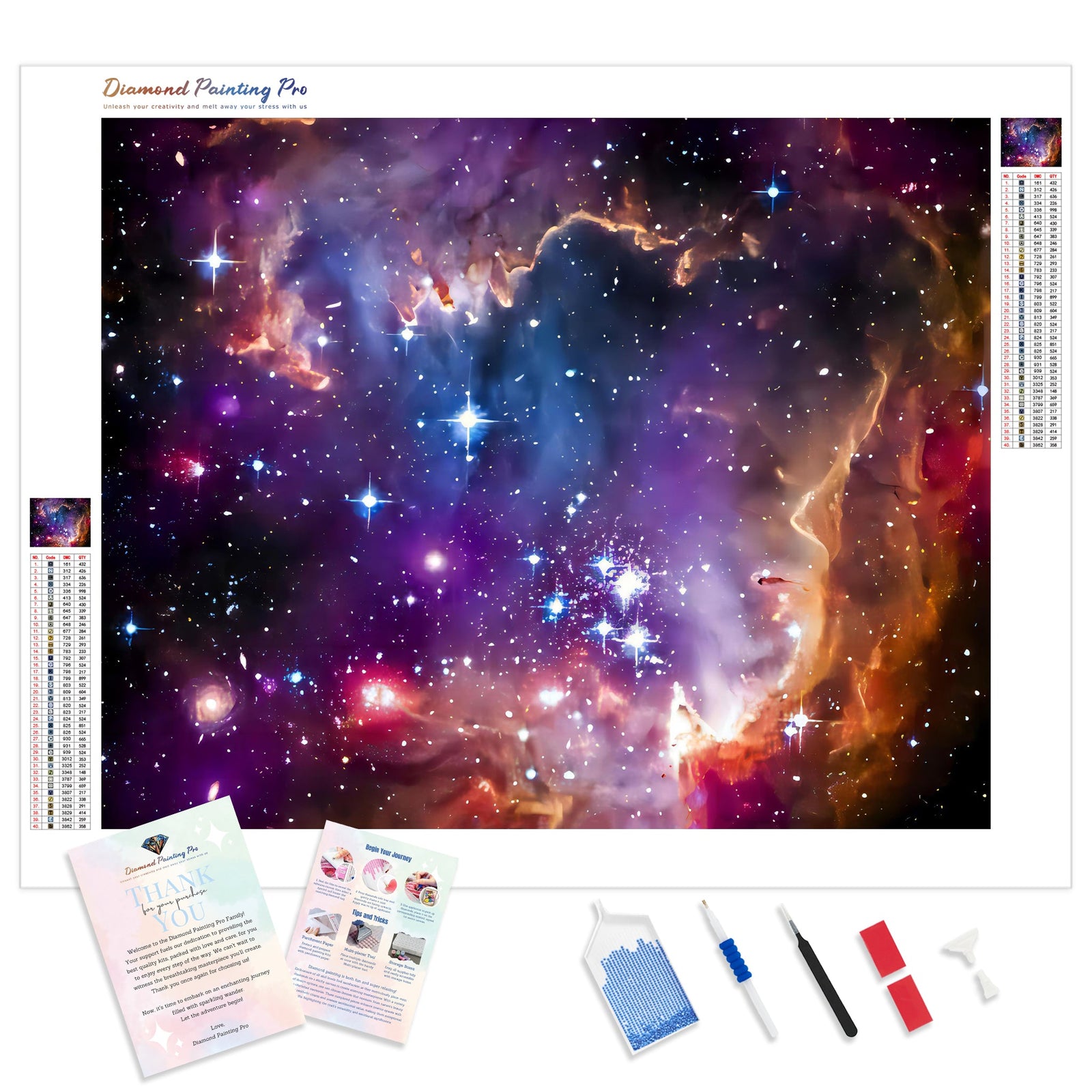 Starry Galaxy | Diamond Painting Kit - Full Drill - Square or Round Diamonds with AB Drills Option