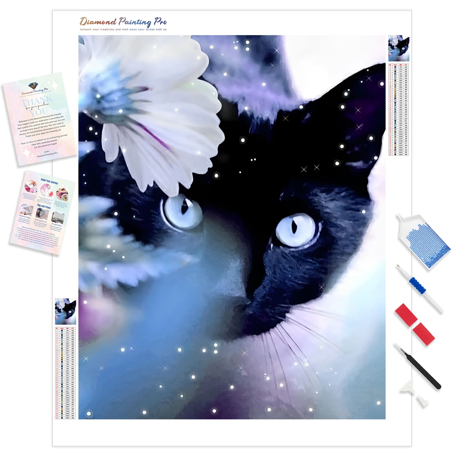 Violet Kitty | Diamond Painting Kit - Full Drill - Square or Round Diamonds with AB Drills Option