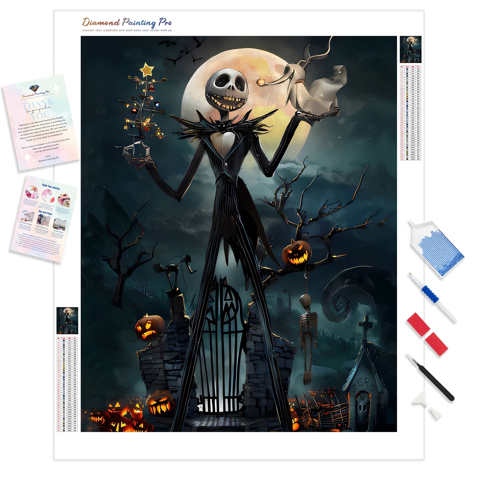 Halloween Skulls | Diamond Painting Kit - Full Drill - Square or Round Diamonds with AB Drills Option