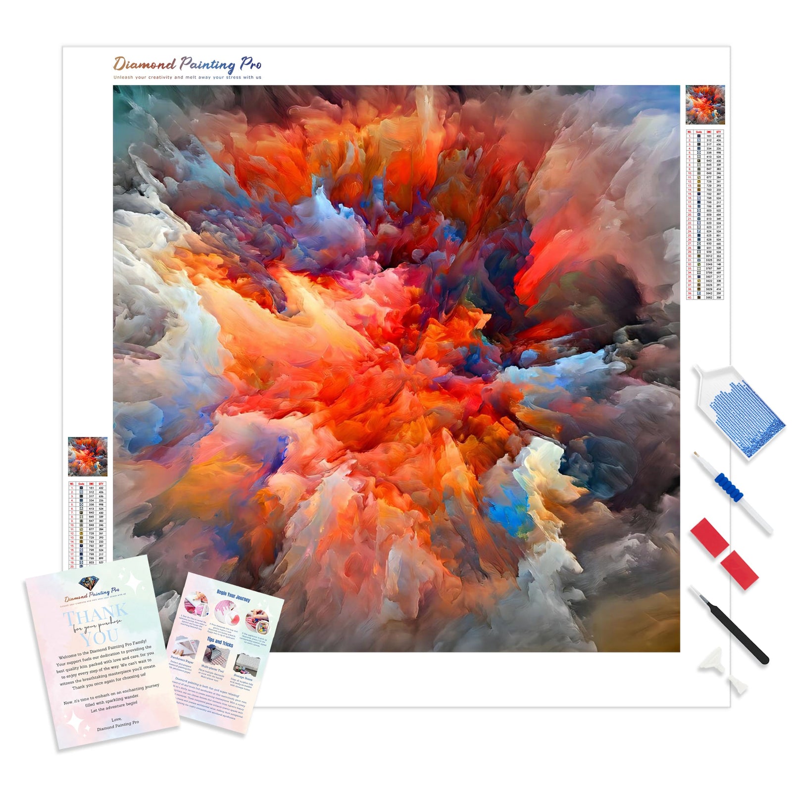 Abstract Explosion | Diamond Painting Kit - Full Drill - Square or Round Diamonds with AB Drills Option