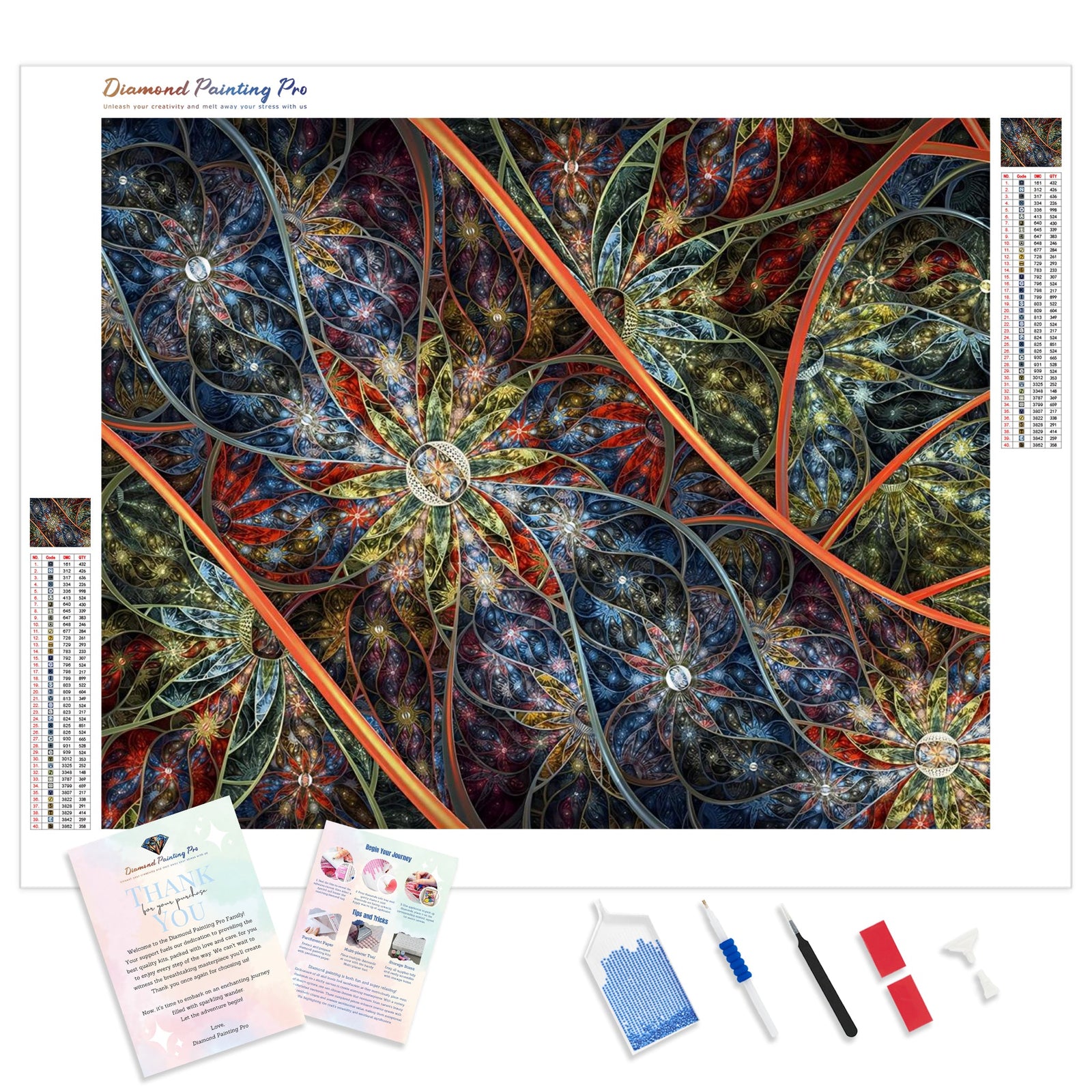 Abstract Patterns | Diamond Painting Kit - Full Drill - Square or Round Diamonds with AB Drills Option