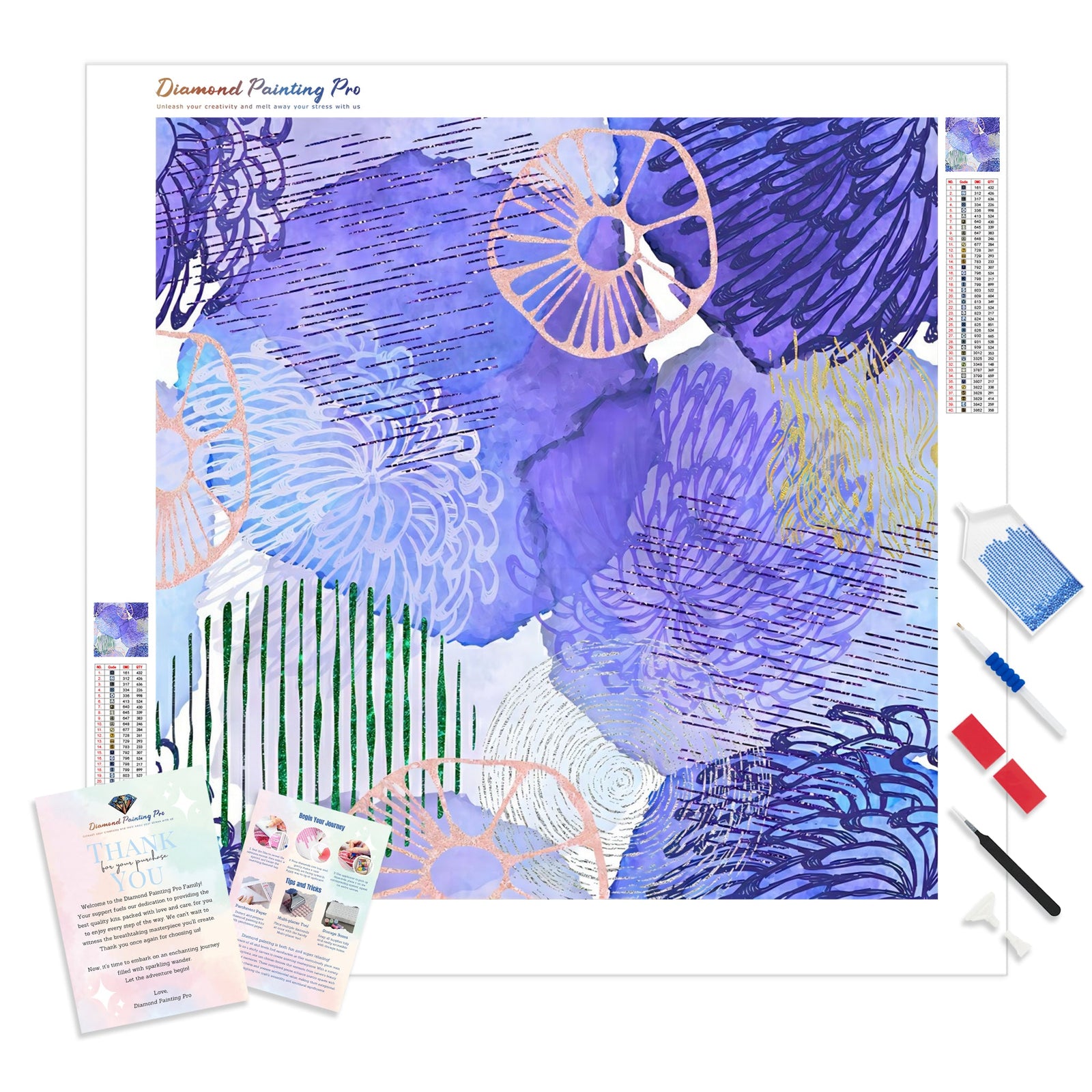 Abstract Prints | Diamond Painting Kit - Full Drill - Square or Round Diamonds with AB Drills Option