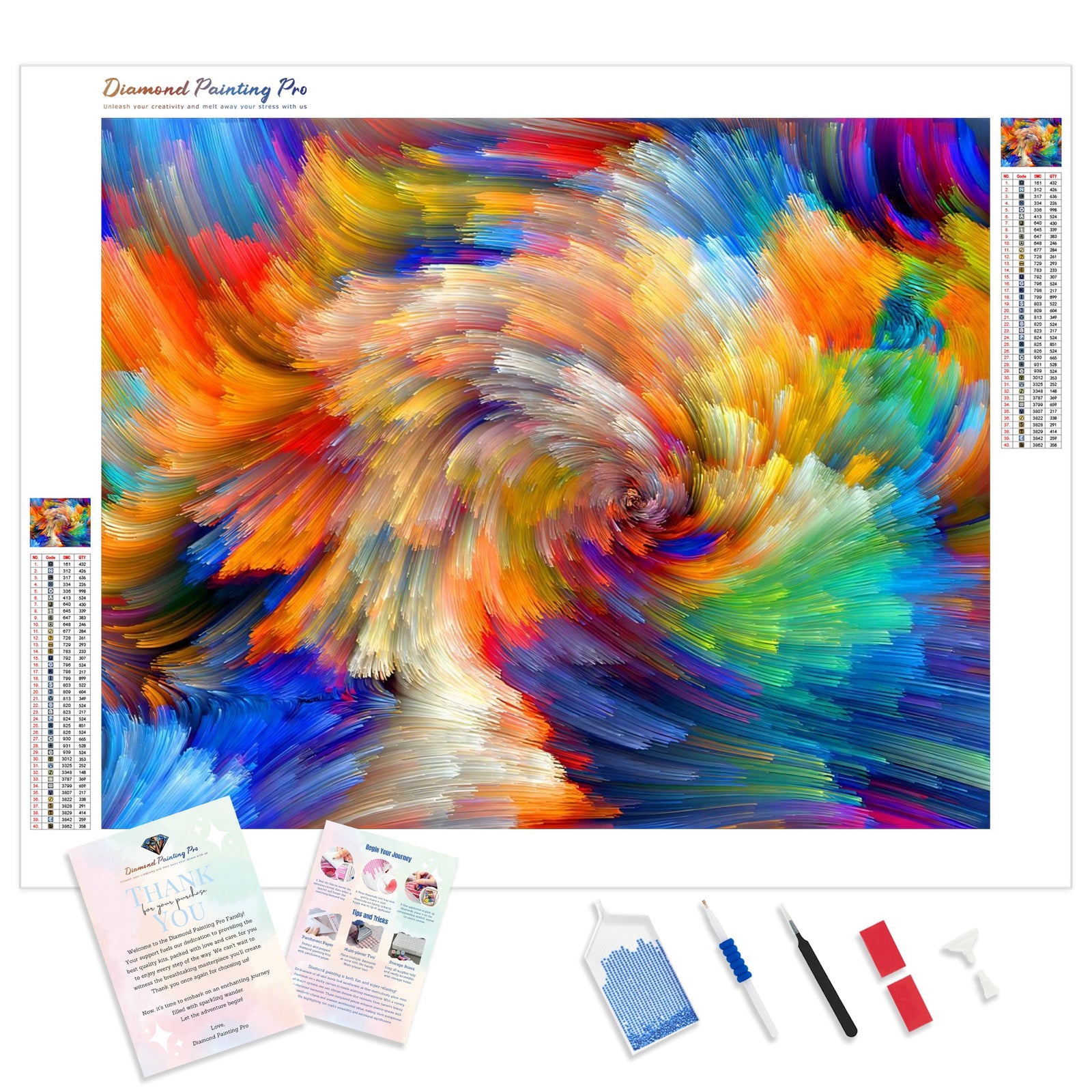 Abstract Swirl | Diamond Painting Kit - Full Drill - Square or Round Diamonds with AB Drills Option