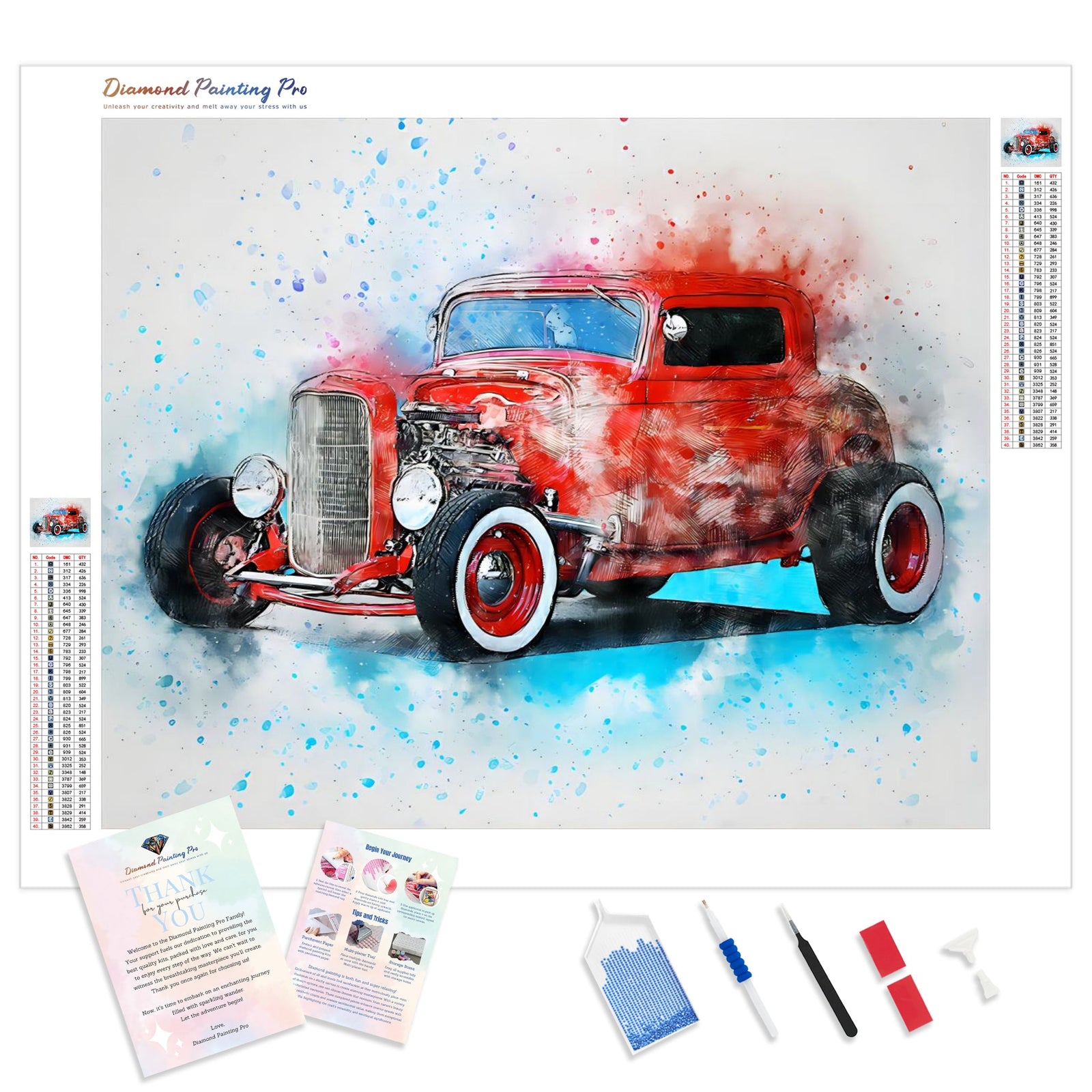 Abstract Car | Diamond Painting Kit - Full Drill - Square or Round Diamonds with AB Drills Option