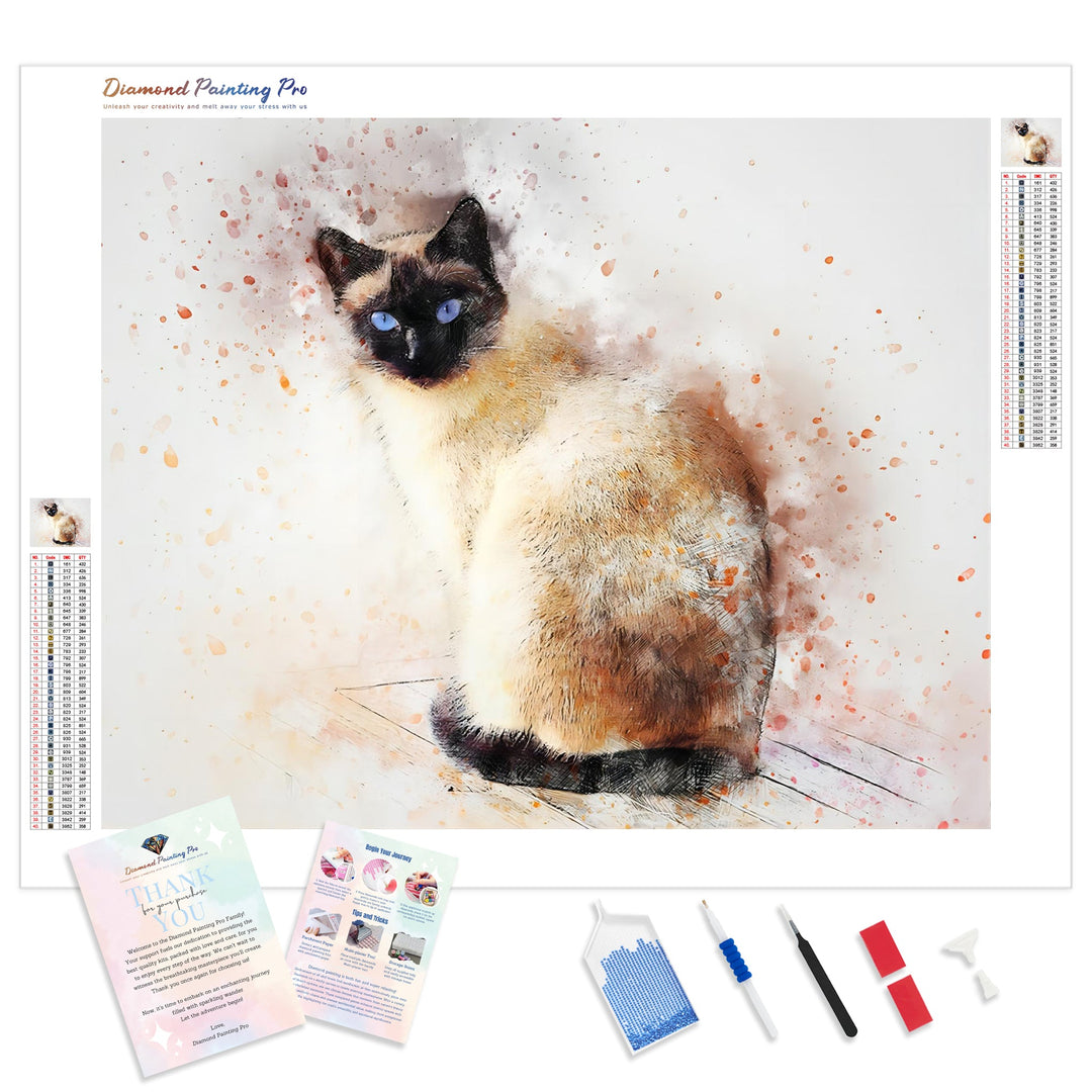 Abstract Siamese | Diamond Painting Kit - Full Drill - Square or Round Diamonds with AB Drills Option