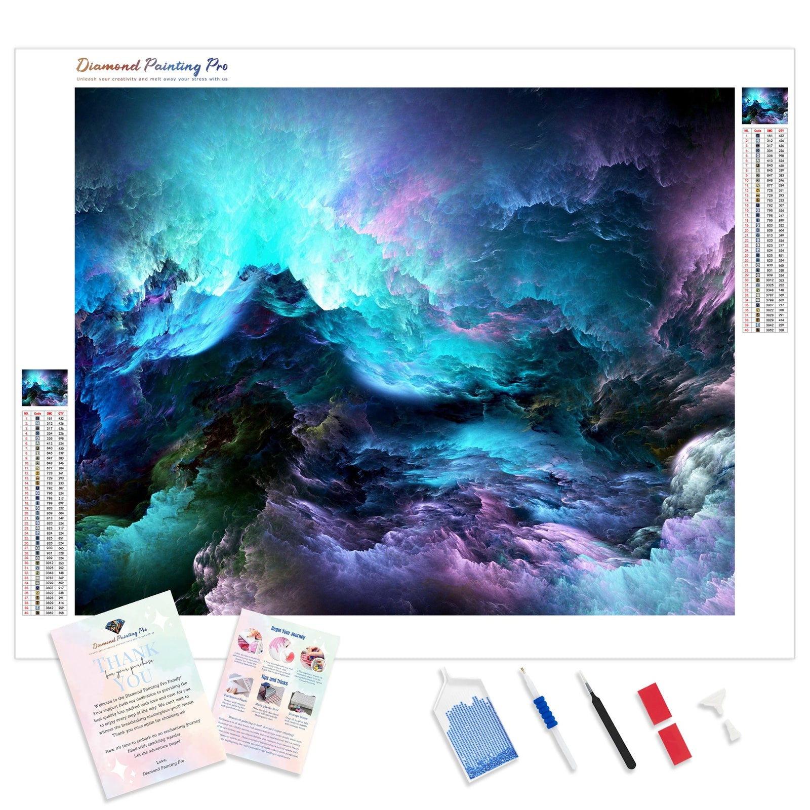 Abstract Galaxy | Diamond Painting Kit - Full Drill - Square or Round Diamonds with AB Drills Option