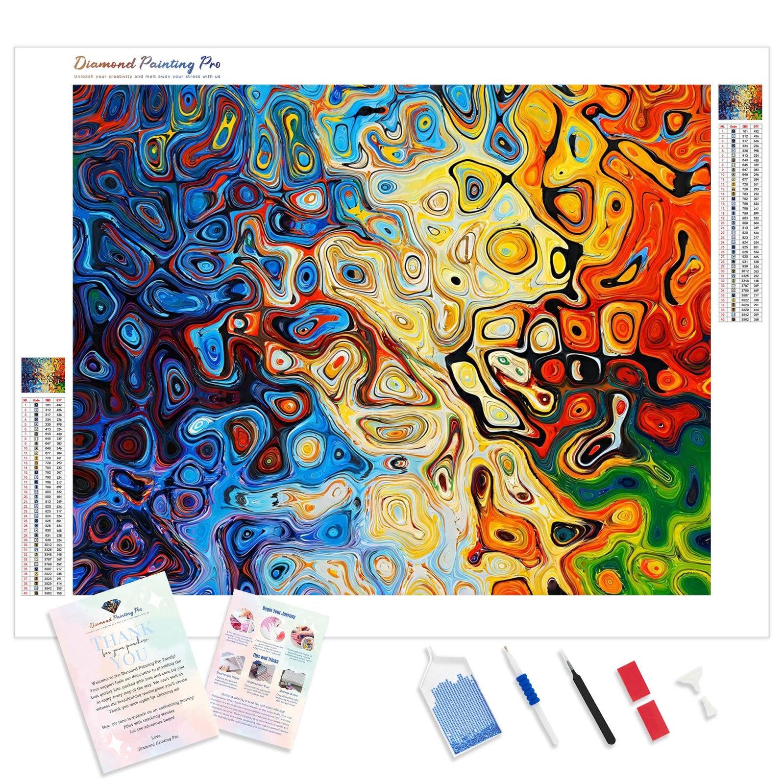 Abstract Textures | Diamond Painting Kit - Full Drill - Square or Round Diamonds with AB Drills Option