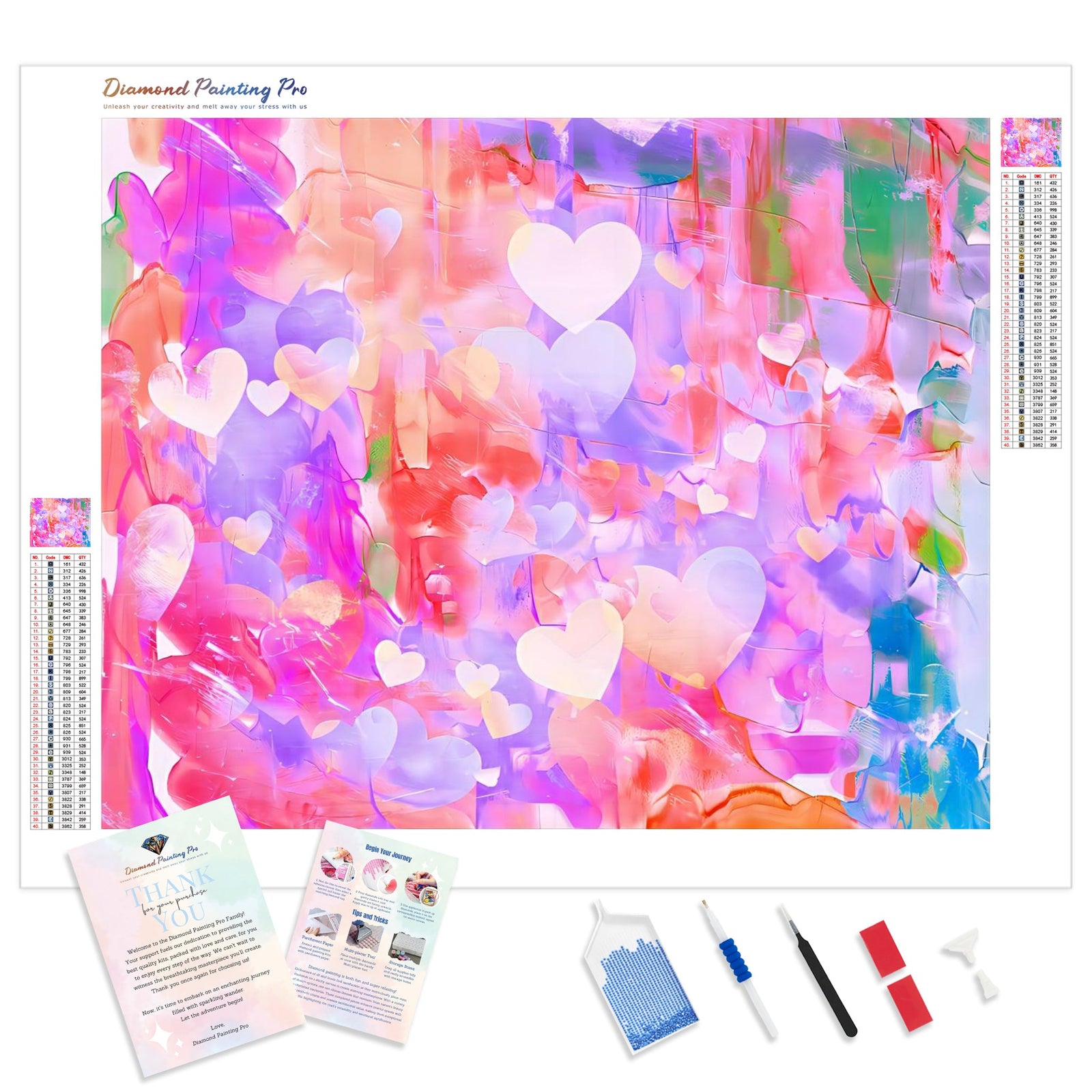 Abstract Love Prints | Diamond Painting Kit - Full Drill - Square or Round Diamonds with AB Drills Option