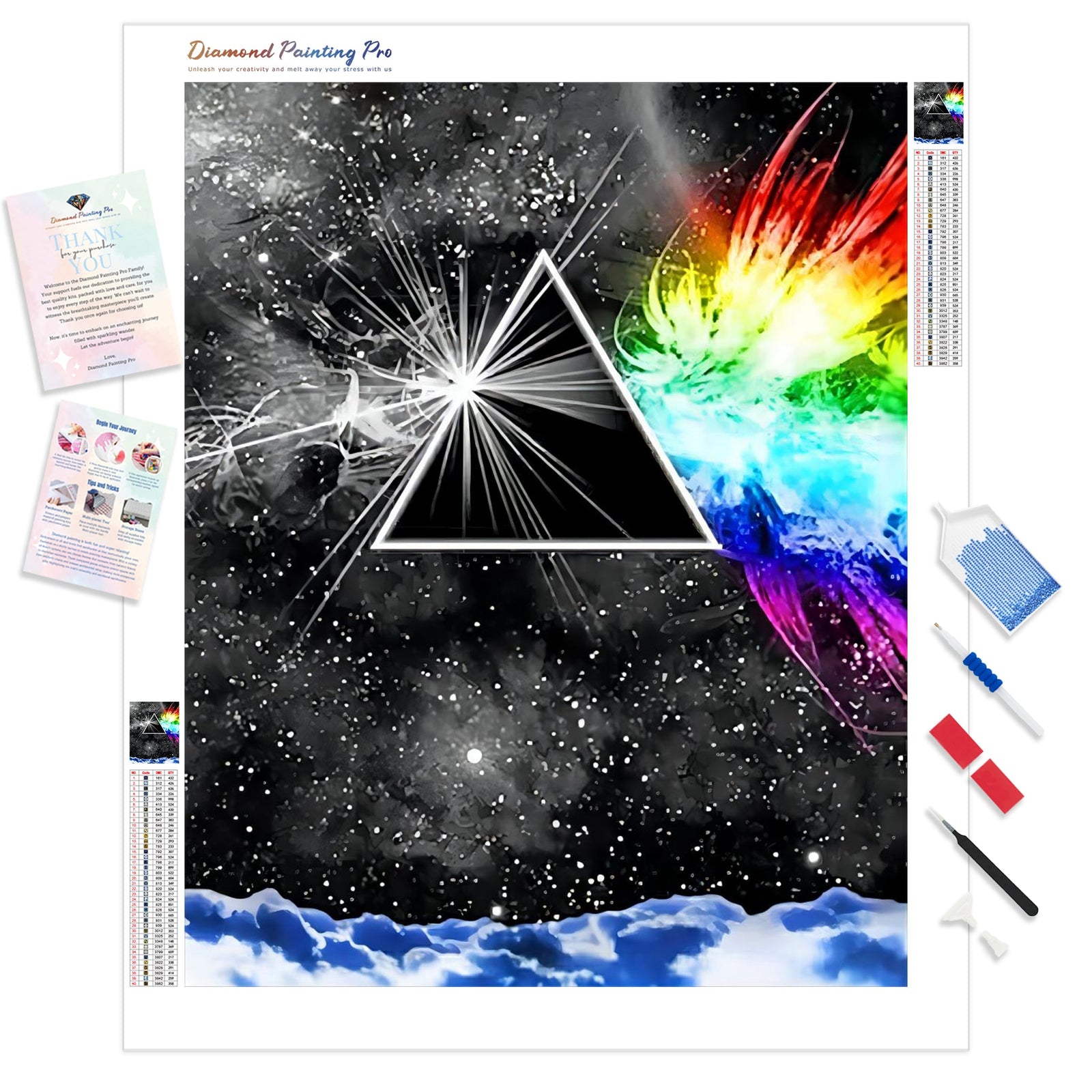 Dark Side of the Moon | Diamond Painting Kit - Full Drill - Square or Round Diamonds with AB Drills Option