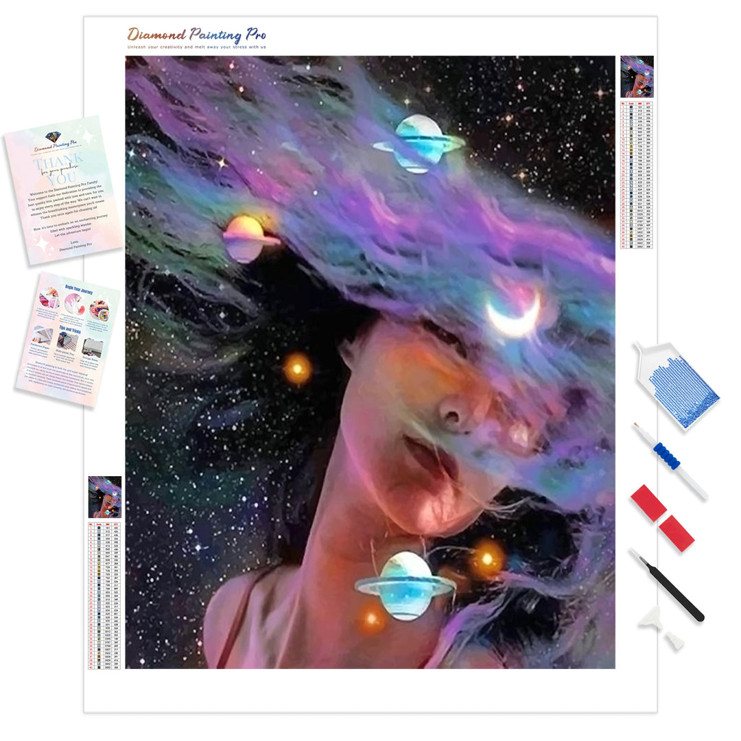 Colorful Space Girl | Diamond Painting