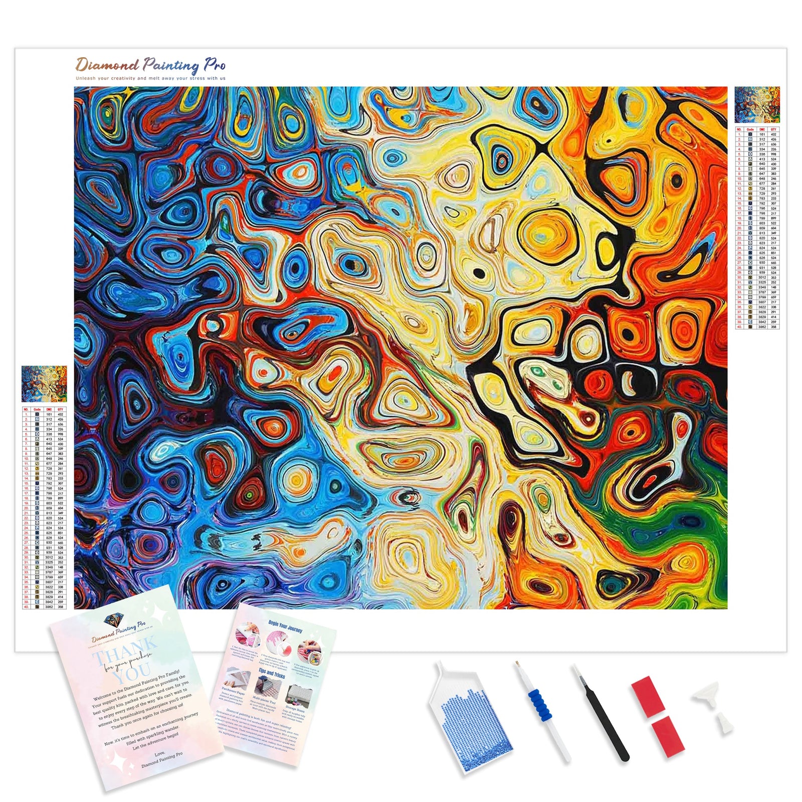 Rainbow Abstract | Diamond Painting Kit - Full Drill - Square or Round Diamonds with AB Drills Option