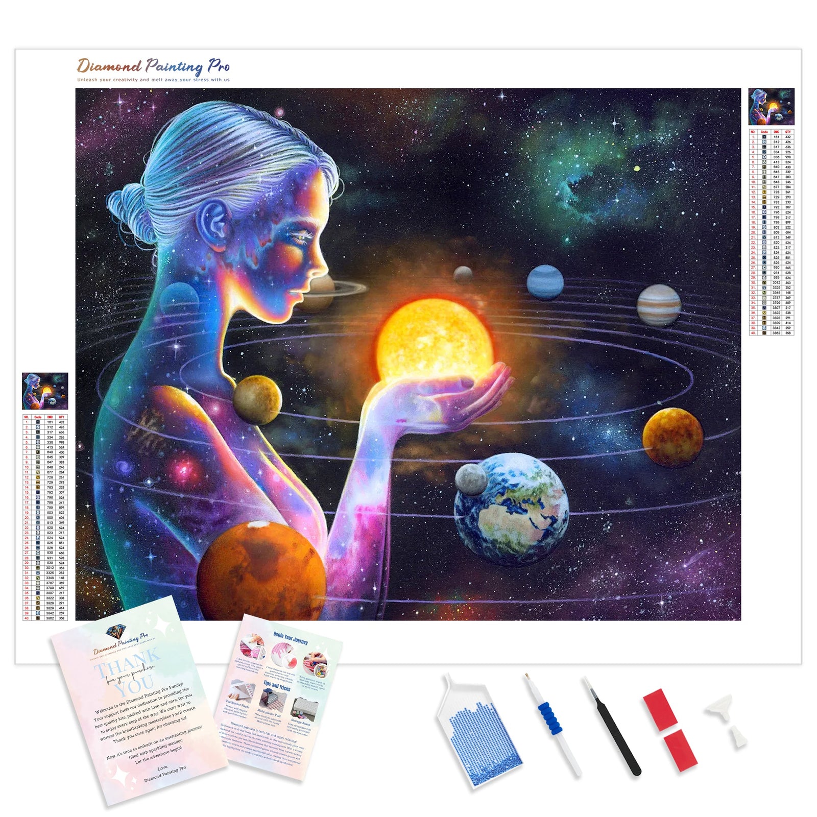 Planets Woman | Diamond Painting Kit - Full Drill - Square or Round Diamonds with AB Drills Option