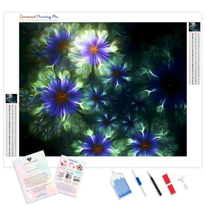 Blue Floral Fractal | Diamond Painting