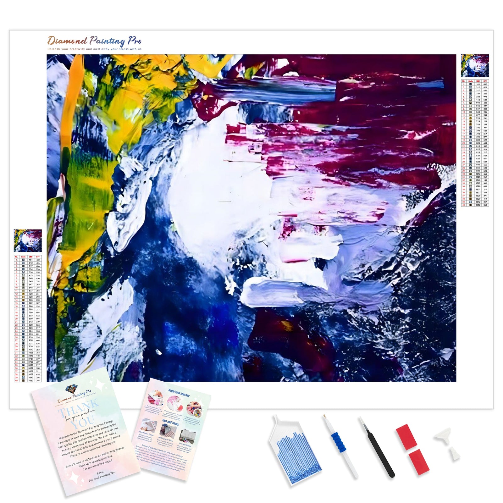 Abstract Sea Splash | Diamond Painting Kit - Full Drill - Square or Round Diamonds with AB Drills Option